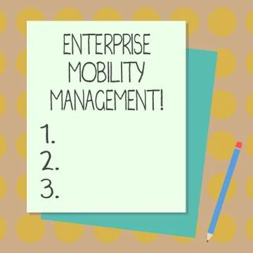 Text sign showing Enterprise Mobility Management. Conceptual photo Approach use Stock Illustration