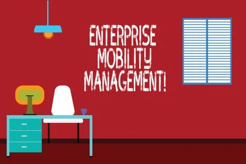 Text sign showing Enterprise Mobility Management. Conceptual photo Approach use Stockillustratie