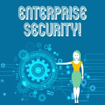 Text sign showing Enterprise Security. Conceptual photo decreasing the risk of Stock Illustration