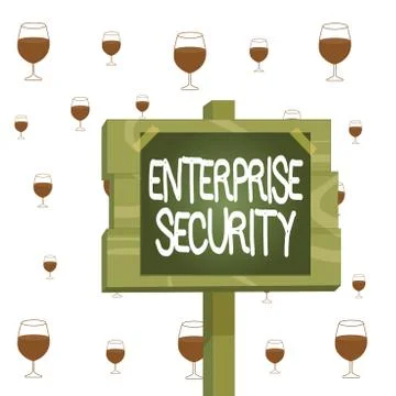 Text sign showing Enterprise Security. Conceptual photo decreasing the risk of Stock Illustration
