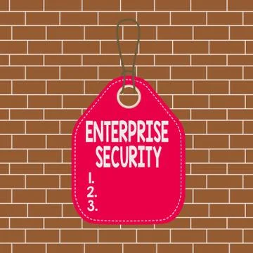 Text sign showing Enterprise Security. Conceptual photo decreasing the risk of Stock Illustration