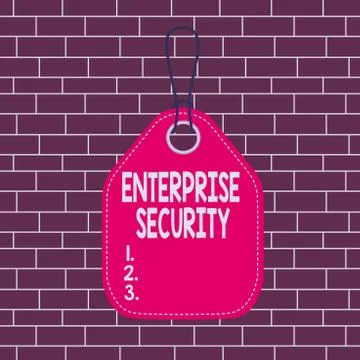 Text sign showing Enterprise Security. Conceptual photo decreasing the risk of Stock Illustration