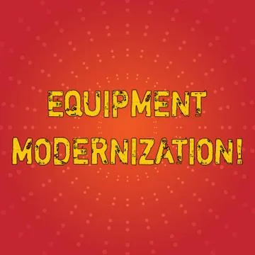 Text sign showing Equipment Modernization. Conceptual photo changing product  Stock-Illustration