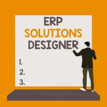 Text sign showing Erp Solutions Designer. Conceptual photo elegant optimized Stock Illustration