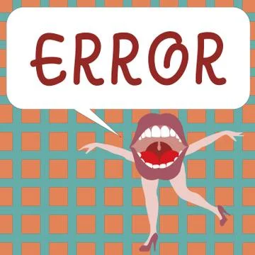 Text sign showing Error. Conceptual photo mistake Condition of being wrong in Illustrazione stock