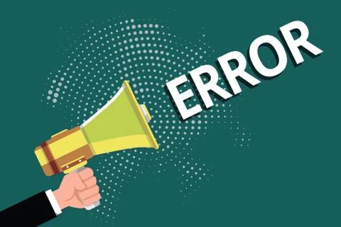 Text sign showing Error. Conceptual photo mistake Condition of being wrong in Illustrazione stock