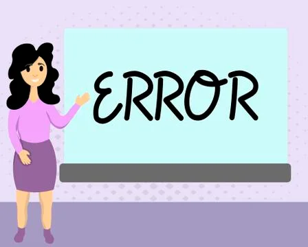 Text sign showing Error. Conceptual photo mistake Condition of being wrong in Illustrazione stock