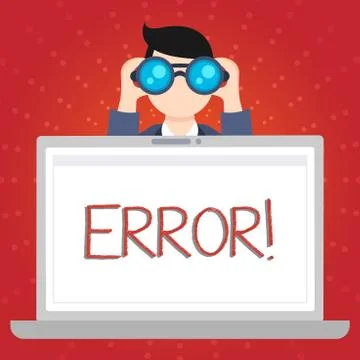 Text sign showing Error. Conceptual photo state or condition of being wrong in Stock-Illustration