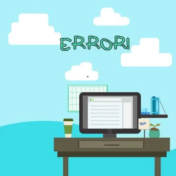 Text sign showing Error. Conceptual photo state or condition of being wrong in Stock-Illustration