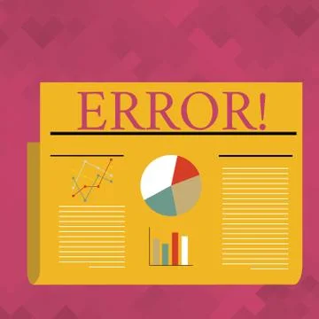 Text sign showing Error. Conceptual photo state or condition of being wrong in Stock-Illustration