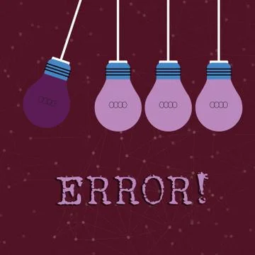 Text sign showing Error. Conceptual photo state or condition of being wrong in Stock-Illustration