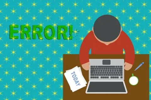 Text sign showing Error. Conceptual photo state or condition of being wrong in Stock-Illustration