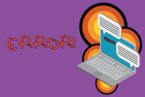 Text sign showing Error. Conceptual photo state or condition of being wrong in Stock-Illustration