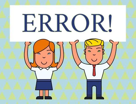 Text sign showing Error. Conceptual photo state or condition of being wrong in Stock-Illustration