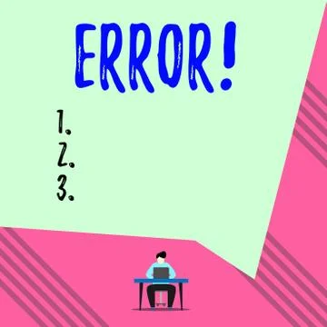Text sign showing Error. Conceptual photo state or condition of being wrong in 스톡 일러스트