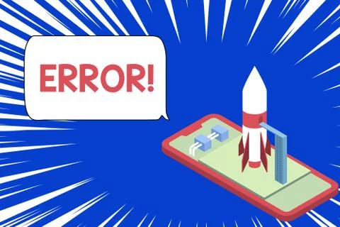 Text sign showing Error. Conceptual photo state or condition of being wrong in Stock-Illustration