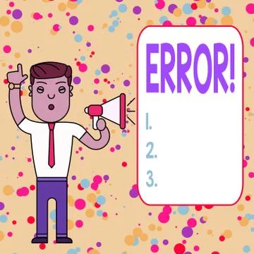 Text sign showing Error. Conceptual photo state or condition of being wrong in 스톡 일러스트