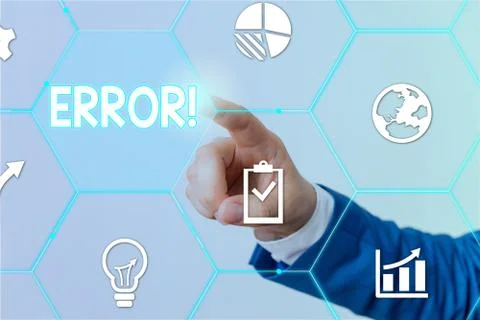Text sign showing Error. Conceptual photo state or condition of being wrong in Foto stock