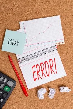 Text sign showing Error. Conceptual photo state or condition of being wrong in 库存照片