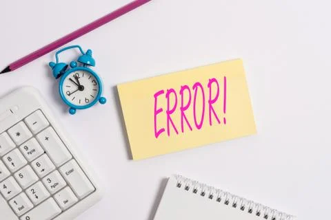 Text sign showing Error. Conceptual photo state or condition of being wrong in Foto stock