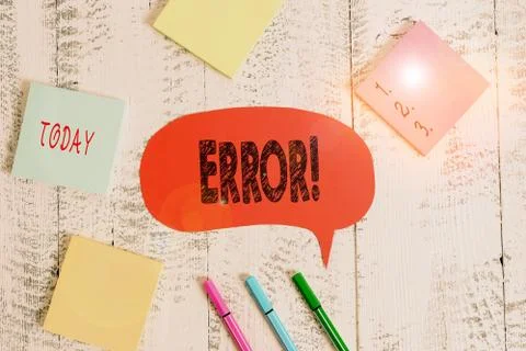 Text sign showing Error. Conceptual photo state or condition of being wrong in 스톡 사진