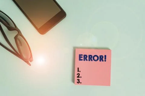 Text sign showing Error. Conceptual photo state or condition of being wrong in Stock Photos
