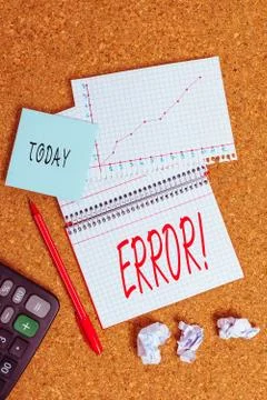 Text sign showing Error. Conceptual photo state or condition of being wrong in Foto stock
