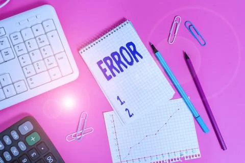 Text sign showing Error. Conceptual photo state or condition of being wrong in 库存照片
