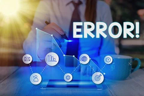 Text sign showing Error. Conceptual photo state or condition of being wrong in Stock Photos