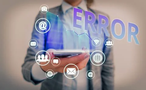 Text sign showing Error. Conceptual photo mistake Condition of being wrong in Foto stock
