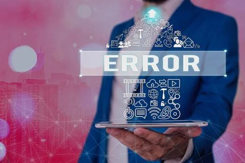 Text sign showing Error. Conceptual photo mistake Condition of being wrong in Stockfoto's