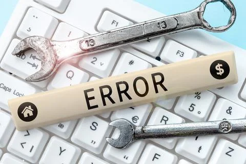 Text sign showing Error. Internet Concept failure or in deviation from the Stock Photos