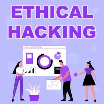 Text sign showing Ethical Hacking. Business showcase a legal attempt of cracking 스톡 일러스트