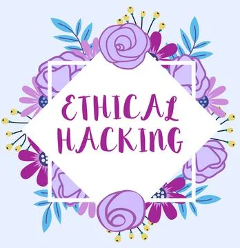 Text sign showing Ethical Hacking. Concept meaning act of locating weaknesses 스톡 일러스트