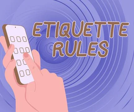 Text sign showing Etiquette Rules. Conceptual photo customs that control イラスト素材