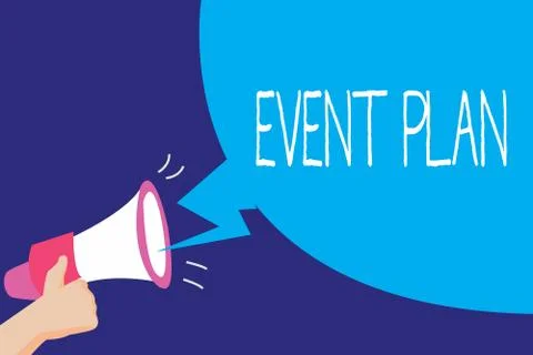 Text sign showing Event Plan. Conceptual photo Process of analysisaging a Illustrazione stock