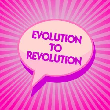 Text sign showing Evolution To Revolution. Conceptual photo adapting to way o Stock Illustration