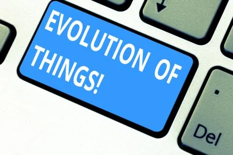 Text sign showing Evolution Of Things. Conceptual photo process gradual change Stock Photos