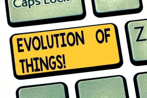 Text sign showing Evolution Of Things. Conceptual photo process gradual change Stock Photos