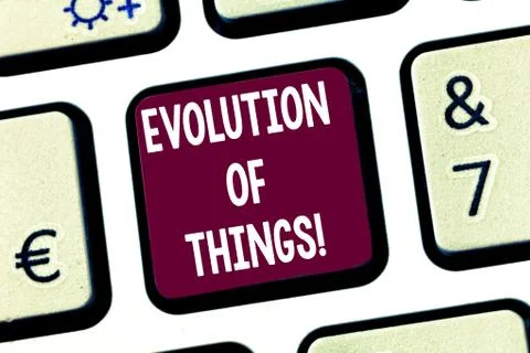 Text sign showing Evolution Of Things. Conceptual photo process gradual change Stock Photos