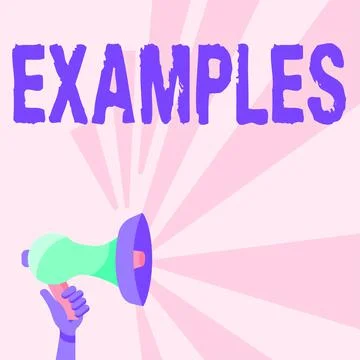 Text sign showing Examples. Business concept photo Sample Model to follow Guide Stock Illustration