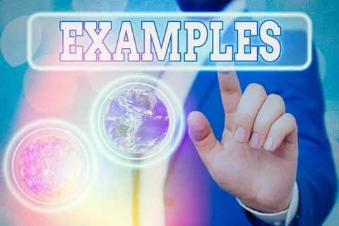 Text sign showing Examples. Conceptual photo photo Sample Model to follow Guide Stock Photos