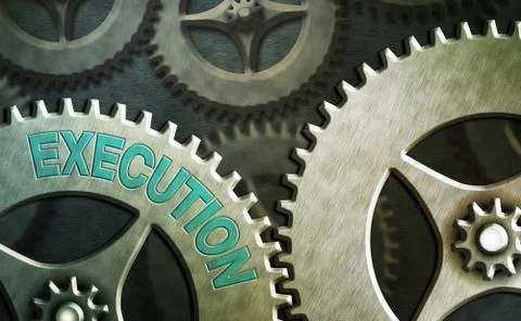 Text sign showing Execution. Conceptual photo it executes or imposes a program Illustrazione stock
