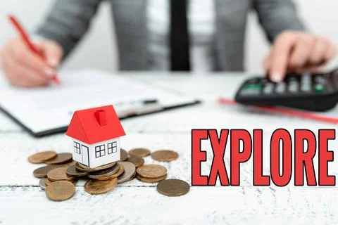 Text sign showing Explore. Business concept Travel somewhere unknown to learn Fotos Stock