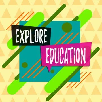 Text sign showing Explore Education. Conceptual photo Discover the ways of Illustrazione stock