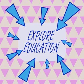 Text sign showing Explore Education. Conceptual photo Discover the ways of Stock Illustration