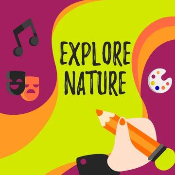 Text sign showing Explore Nature. Internet Concept Reserve Campsite Conservation Ilustración de archivo