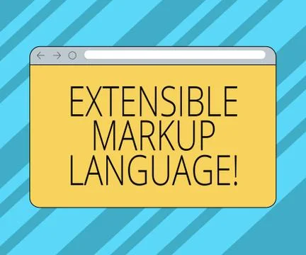 Text sign showing Extensible Markup Language. Conceptual photo computer language 스톡 일러스트