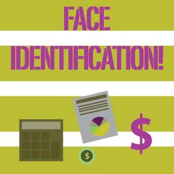 Text sign showing Face Identification. Conceptual photo analyzing patterns based Illustrazione stock