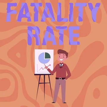 Text sign showing Fatality Rate. Business idea calculated number of deaths over Stock Illustration